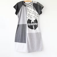 Image 1 of wu-tang clan patchwork adult M L baseball short sleeve raglan courtneycourtney tshirt dress grays