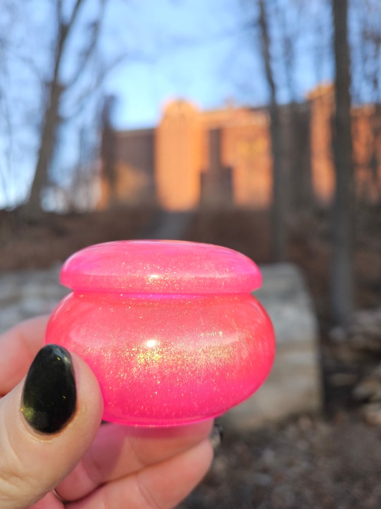 Image of Smol Round Sparkly Pink Trinket Jar