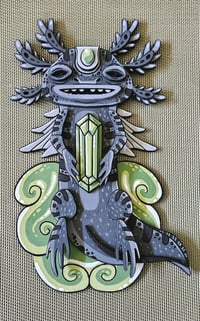 Image 2 of Black Axolotl Wooden Wall Art