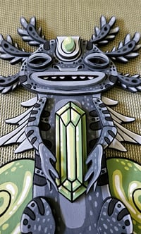 Image 1 of Black Axolotl Wooden Wall Art