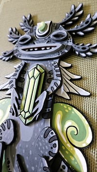 Image 3 of Black Axolotl Wooden Wall Art