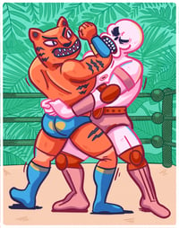 Image 1 of El Tigre vs. El Craneo - Art Print