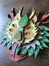 Leafcat Hand-painted wooden wall art