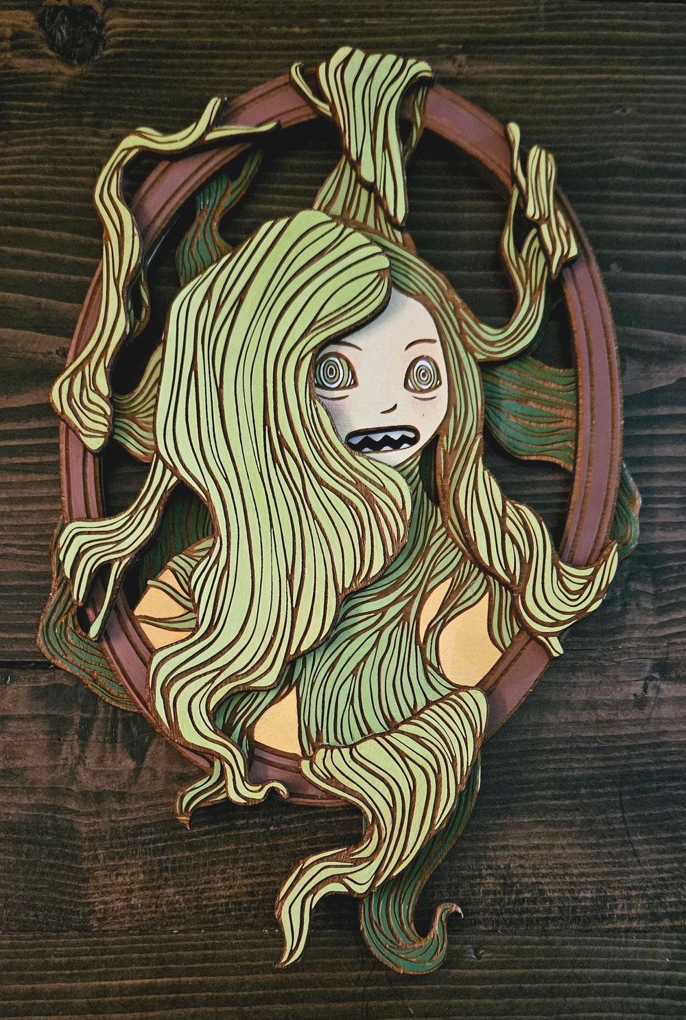 Hairess - Wooden Horror Wall Art