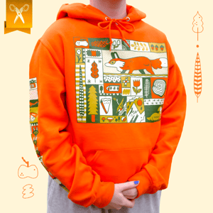 Autumnal Quilt Hoodie - ORANGE