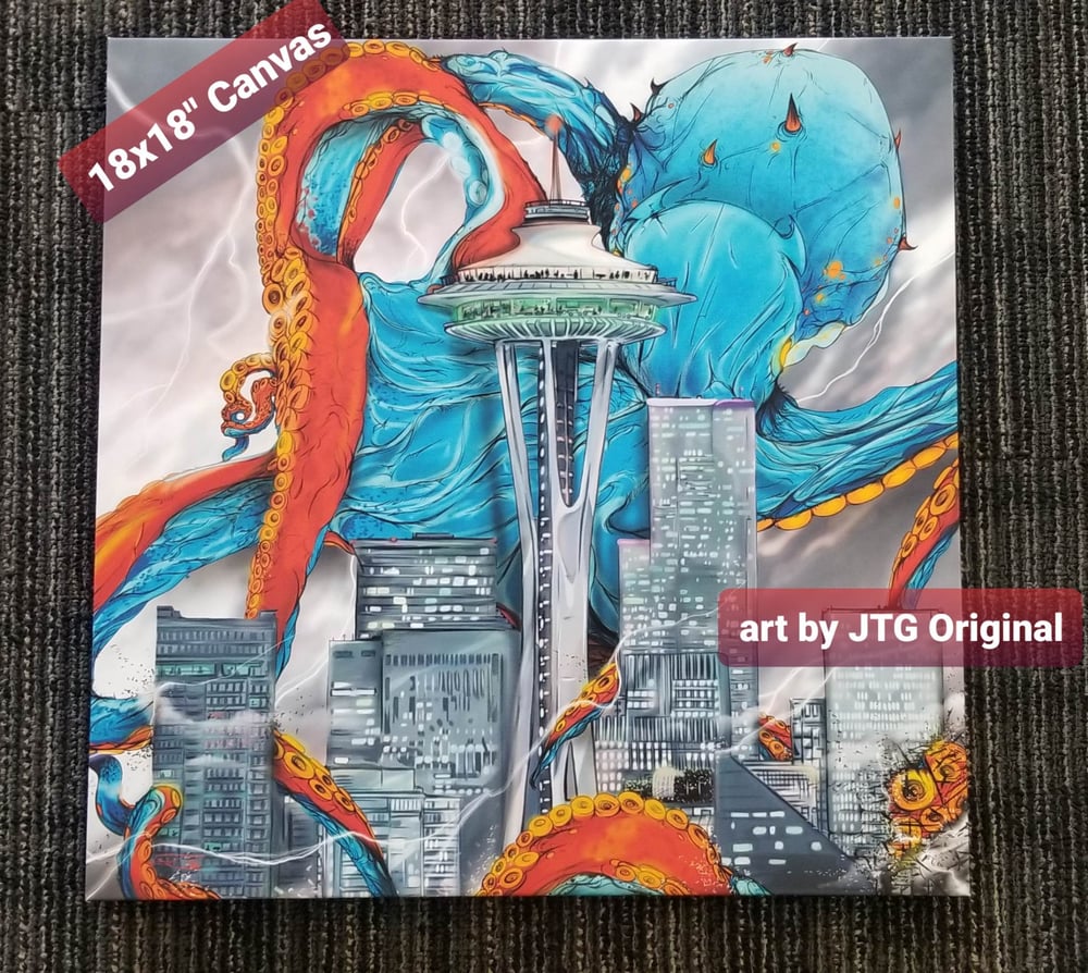 "Unleashed on Downtown" 18x18" Gallery Canvas