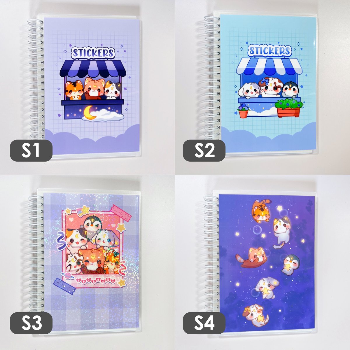 2 Sticker Collecting Albums, Reusable Sticker Books 24X2 Sheets-A5 (8.3X5.7 Inches)£¬Sticker Activity Album for Collecting Stickers, Labels (b5+a4)