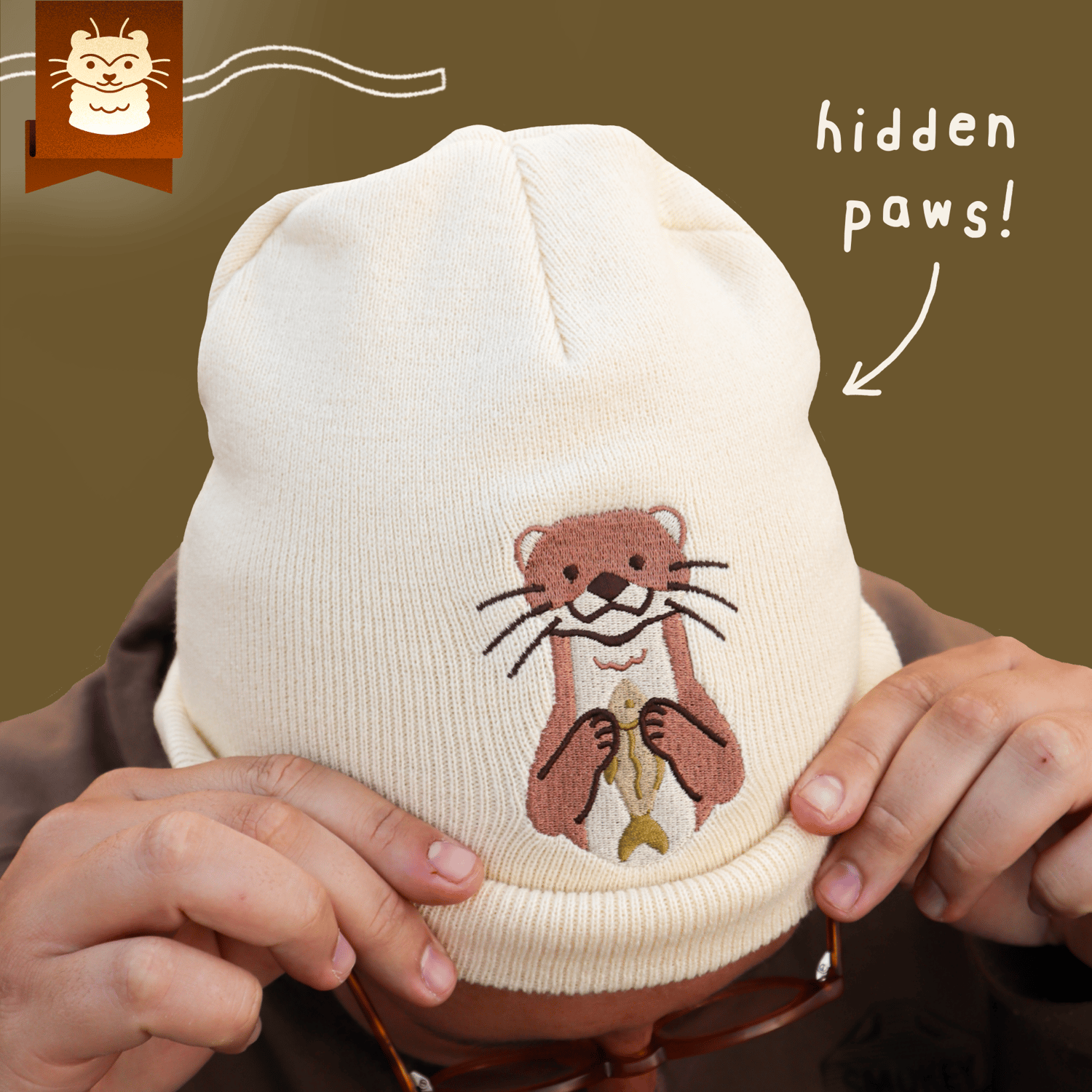 River Otter Peekaboo Beanie Hat