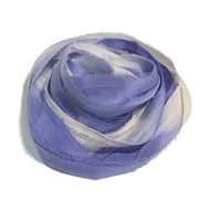 Image 4 of 10YD. LILAC HAND DYED SARI SILK RIBBON/HAND DYED BY COLOR KISSED SILK