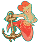 Anchor's Away! Mermaid Sticker