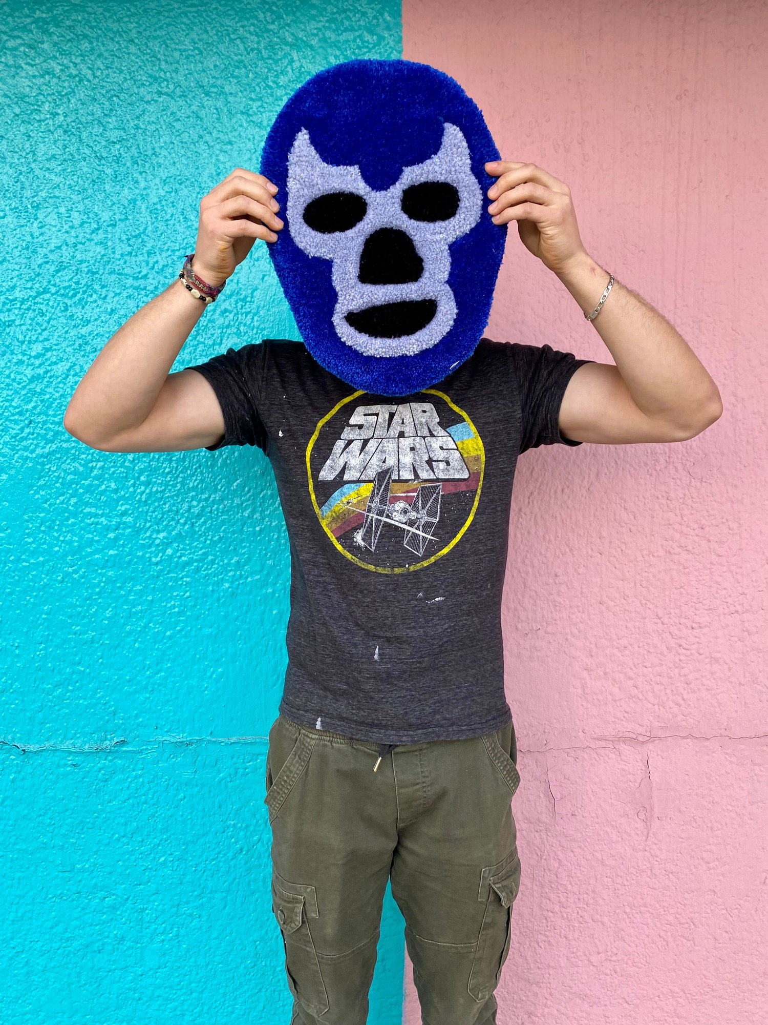 Image of Luchador Blue Demon Tufted Wall Hanging