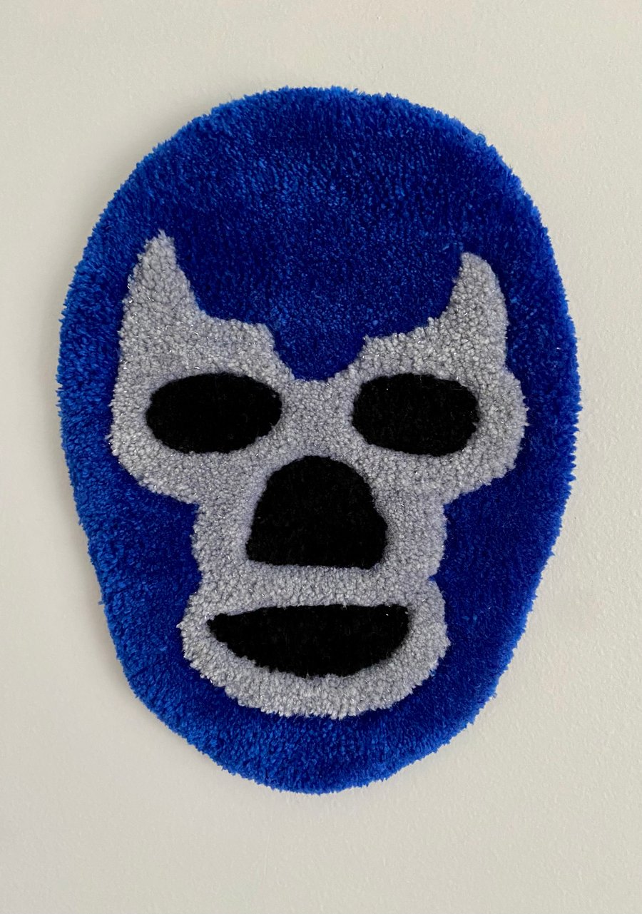 Image of Luchador Blue Demon Tufted Wall Hanging