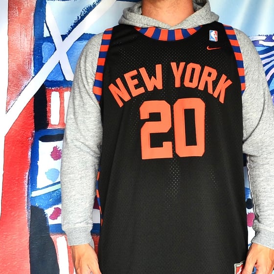 Image of 2000's New York Knicks Allan Houston Nike Rewind Swingman Jersey Sz.XL
