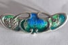 Antique Art Nouveau Pearce & Thompson Sterling Silver Guilloche Enamel Brooch