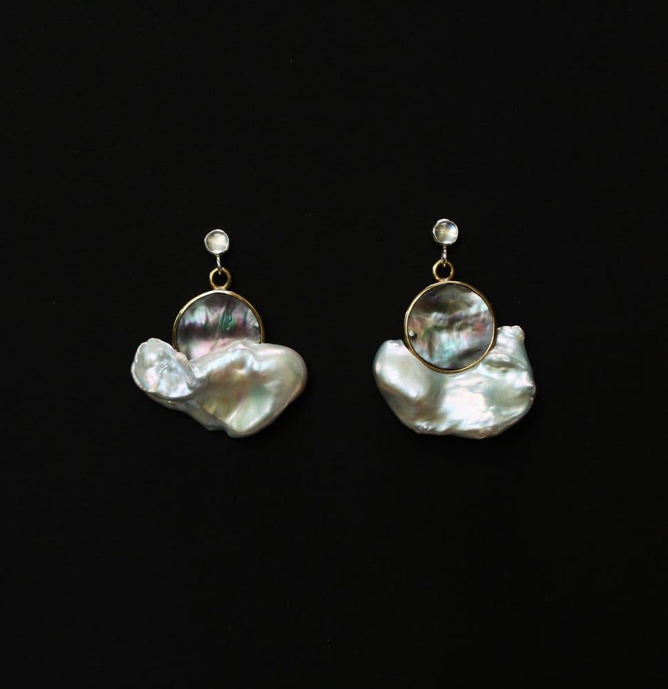 Image of Abalone Moon Earrings