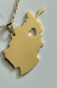 Image 4 of Afghan map love heart necklace
