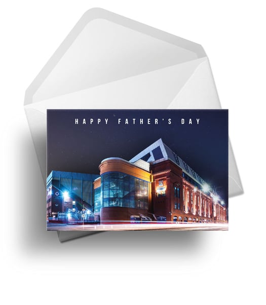 Image of Ibrox at Night, Father's Day Card for Rangers FC Fans
