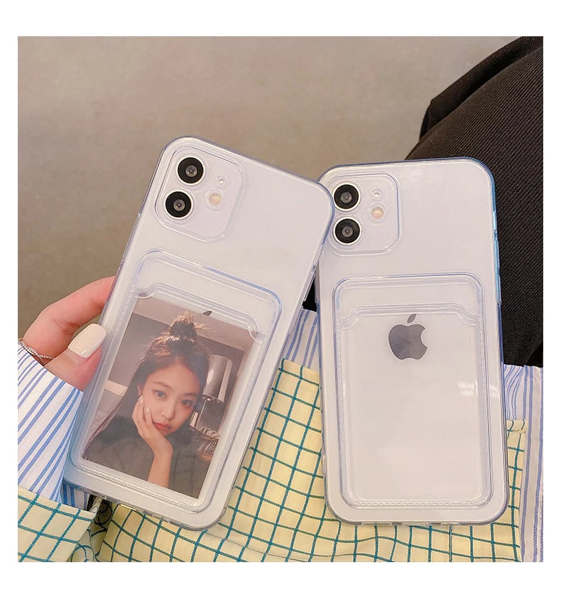 Image of Iphone Case Cover Soft Silicone Wallet Card Holder
