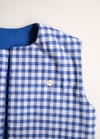 Gilet réversible vichy bleu électrique 