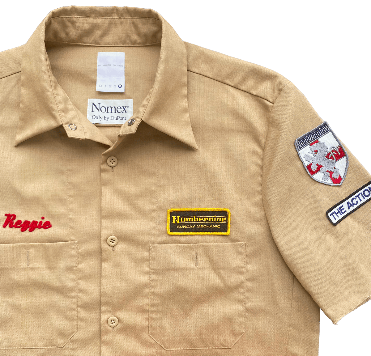 mix gauge logo NKNIT shirts ブラウン① NKNIT（ンニット） mix gauge