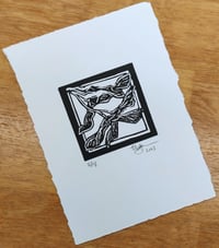 Image 2 of Sycamore, Black and White Linoprint