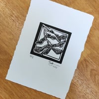 Image 1 of Sycamore, Black and White Linoprint