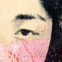 Image 2 of Monotype - "Geisha aux dahlias" - Japon - 30x30 cm