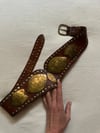 60s MOROCCAN leather and brass hip belt