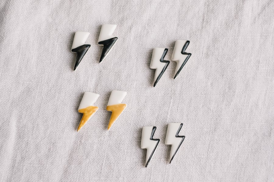 Image of Pendientes de cerámica "Rayos y Centellas"