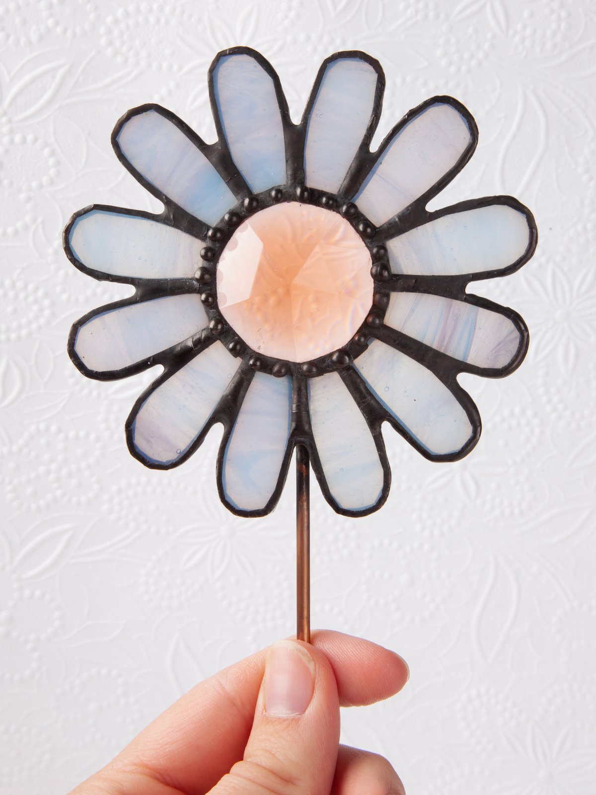 Image of Flower Plant Stake with Gem