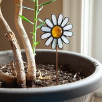 Image 1 of Flower Plant Stake with Gem