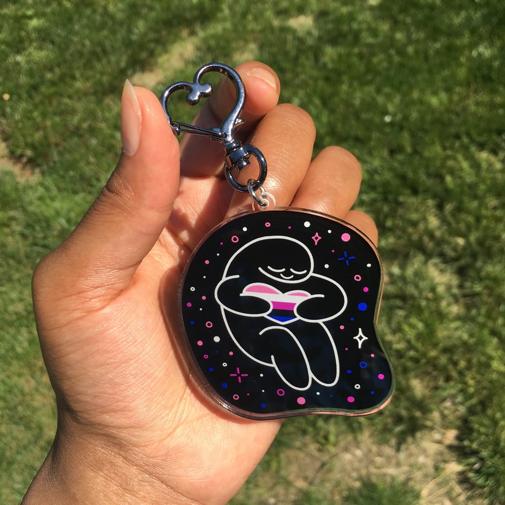 Genderfluid Hearts of Pride Keychain