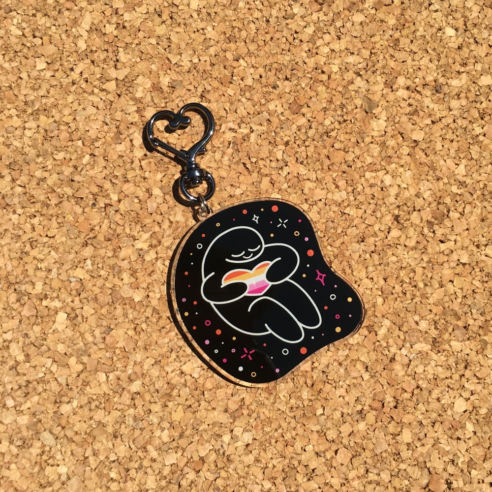 Lesbian Hearts of Pride Keychain