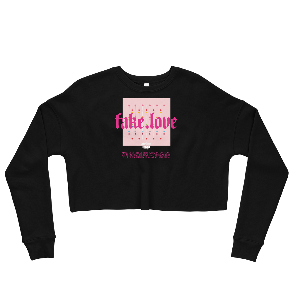 "FAKE.LOVE" CROPPED WOMAN SWEATER