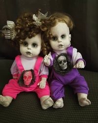 Image 1 of Tess and Terrance Horror Talking Twins Creepy Art Dolls