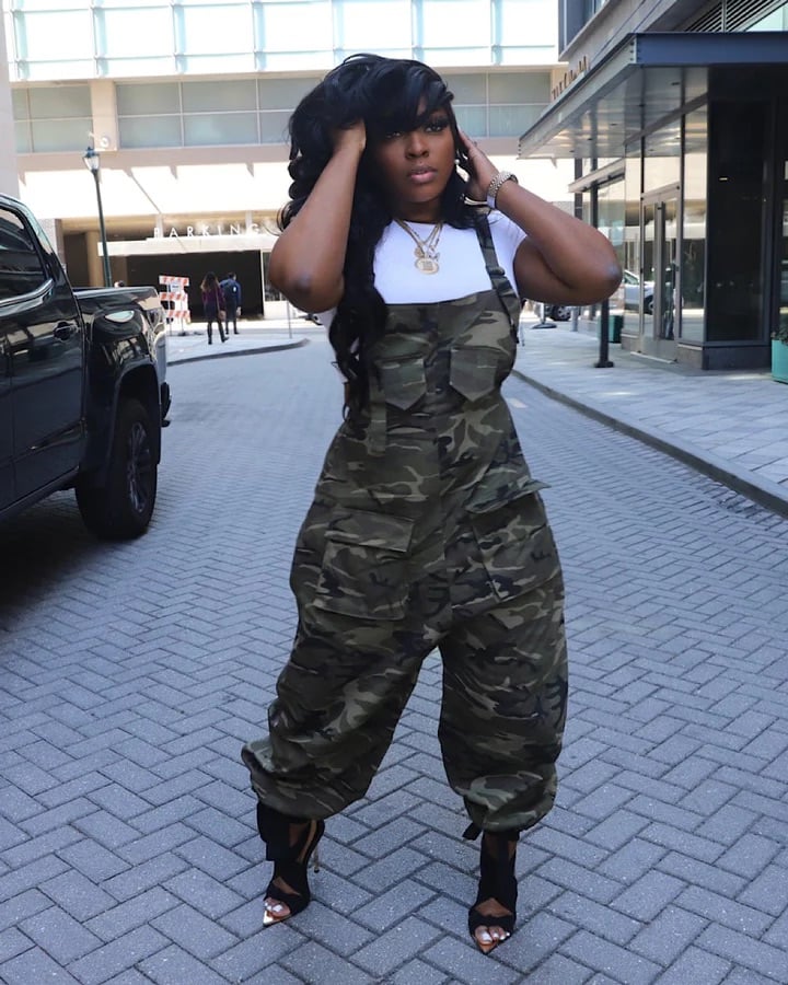 Image of Camouflage Harem Overall Jumpsuit