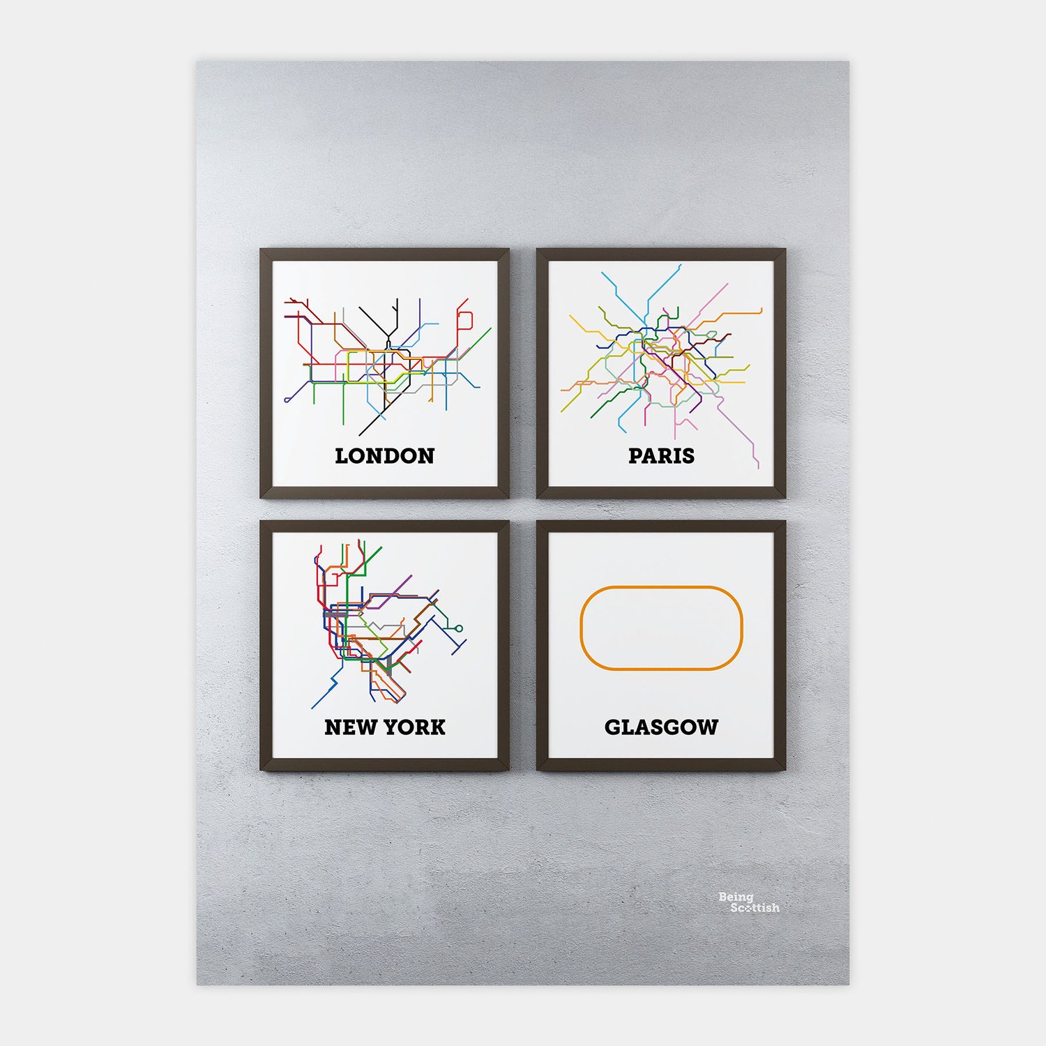 Glasgow Subway A3 print Being Scottish