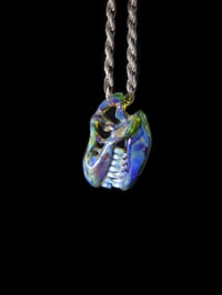 Image 3 of Mini mystery adventurine T-REX skull pendant. 