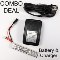 RHAM Power - 11.1v LiPo Battery with LiPo Charger - Fits CM16