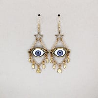 Golden Celestial Eye Earrings