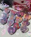 Nu Carnival Holo 2.25 heart badges 