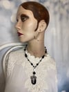 Satanic Goat and Black Tear Drop up cycled necklace by Ugly Shyla 