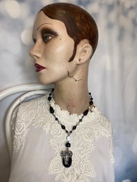 Image 3 of Satanic Goat and Black Tear Drop up cycled necklace by Ugly Shyla 