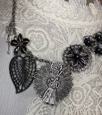 Image 1 of Tribal Style Santa Muerte Upcycled Necklace by Ugly Shyla