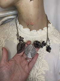 Image 5 of Tribal Style Santa Muerte Upcycled Necklace by Ugly Shyla