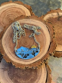 Desert cactus silver necklace 