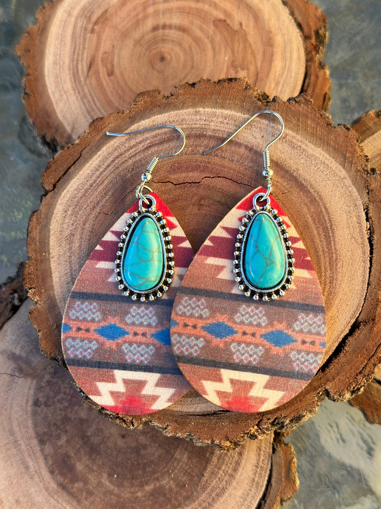 Image of teardrop and turquoise earring