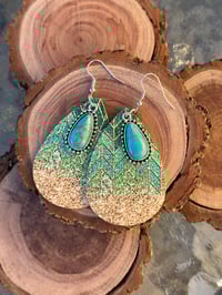 Image 4 of teardrop and turquoise earring