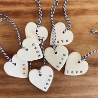 Image 1 of Handmade Ceramic Love heart tags