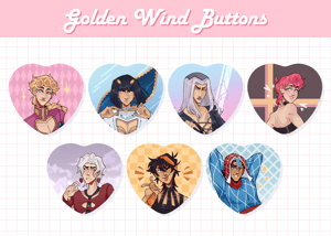 Image of Team Bucciarati Heart Buttons